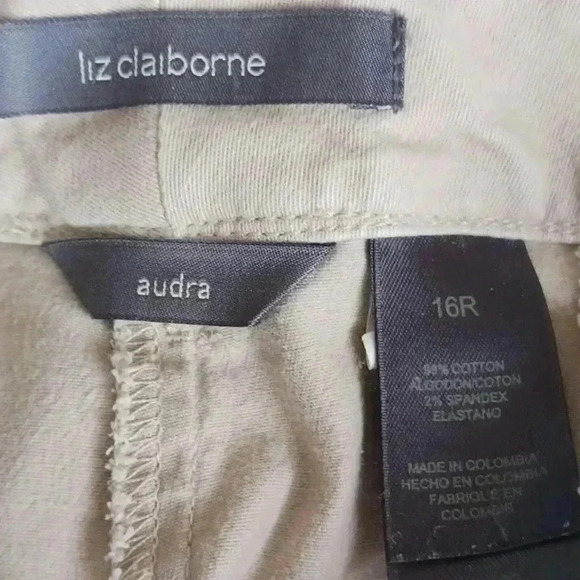 Liz Claiborne khaki oants 16 R - Picture 3 of 5